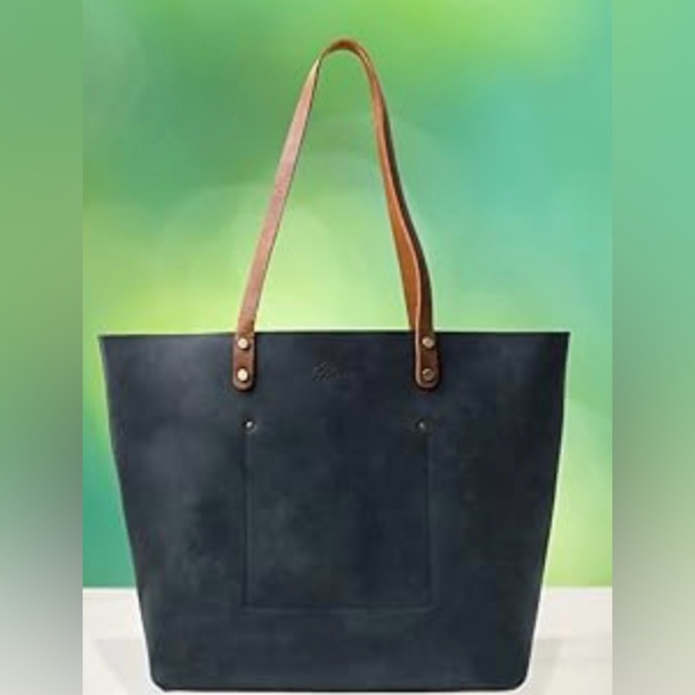 PEGAI 100% Leather Tote Bag, Mini, in Charcoal
